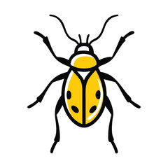 Stylized Insect Design with Yellow Wings