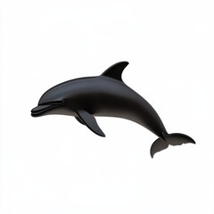 Fototapeta premium Sleek black dolphin leaping gracefully.