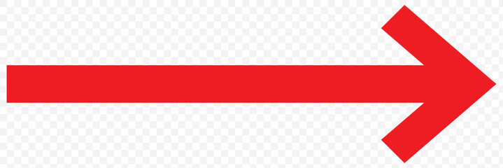 Horizontal long Red straight arrow icon. Eps 10.