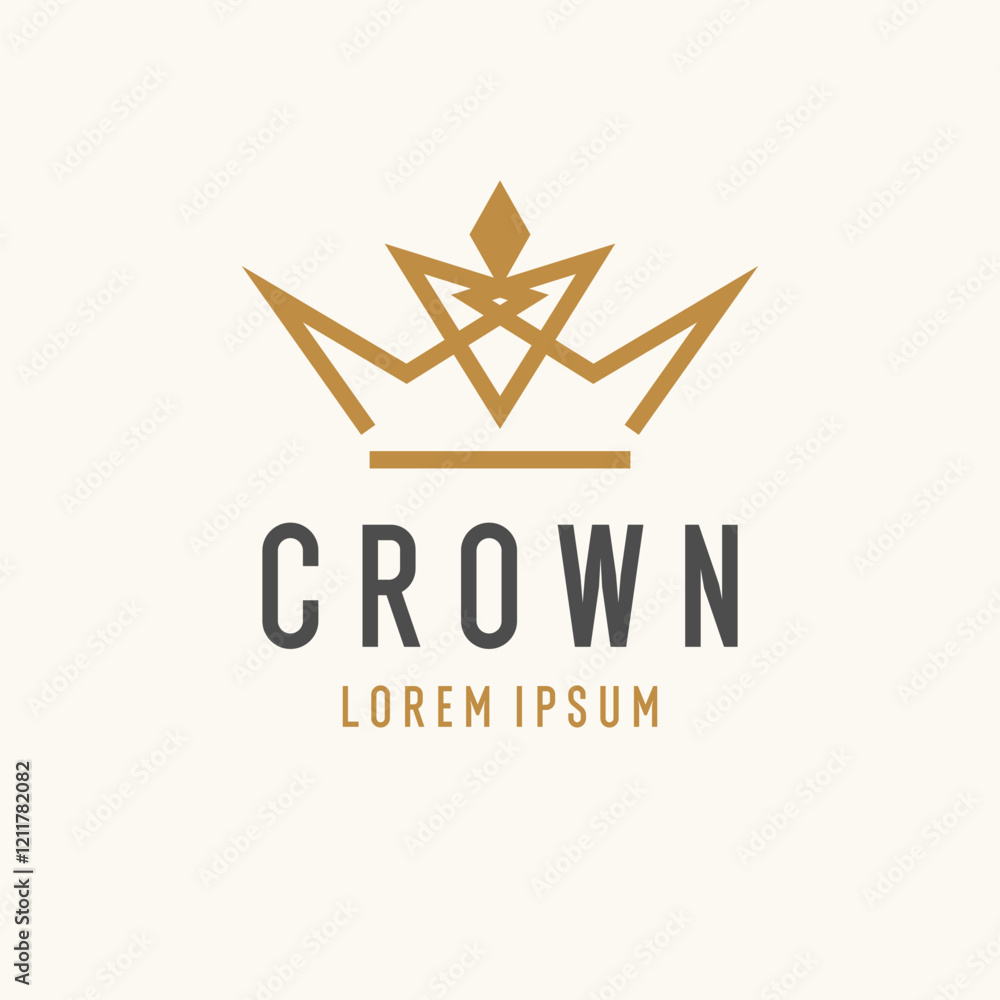 Aufkleber the linear image of the crown. isolated vector emblem. illustration in simple flat style.