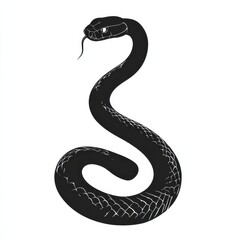 Elegant Black Snake Silhouette