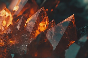 Intricate Amber Crystal Formations