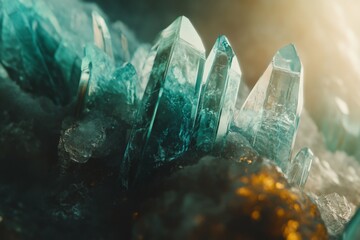 Enchanted Emerald Crystals at Dawn