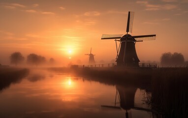 Windmills at Sunrise