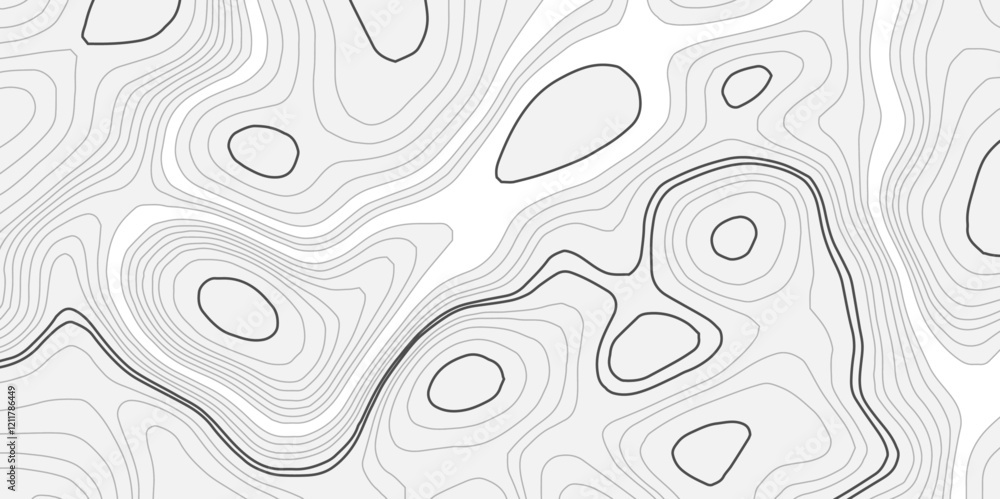 Poster abstract world map with black and white wavey line world map top view. topography map template for i