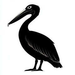 Fototapeta premium Elegant Black Pelican Silhouette