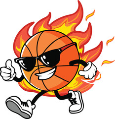 Cool Basketball Design: Flaming Sports Graphic