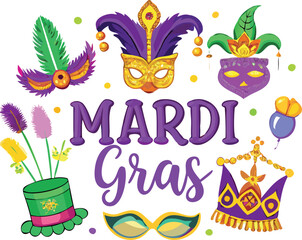 Mardi Gras Party Invitation Graphic