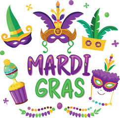 Mardi Gras Party Invitation Graphic
