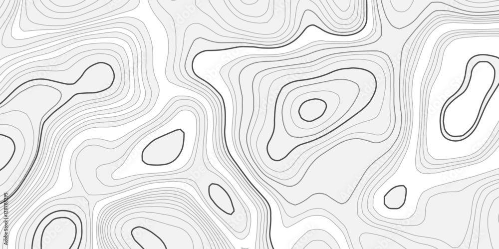 Poster abstract world map with black and white wavey line world map top view. topography map template for i