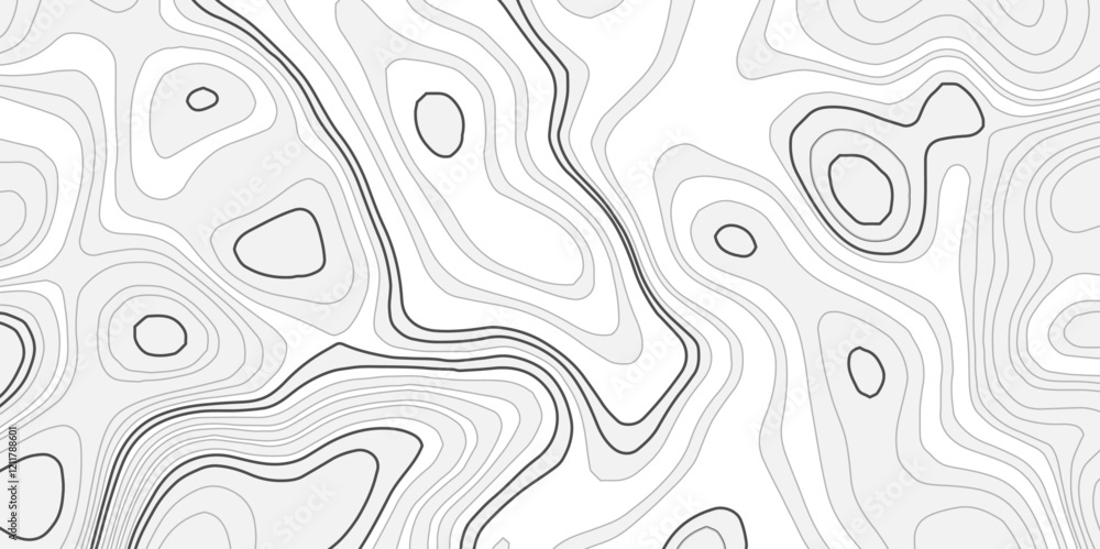 Poster abstract world map with black and white wavey line world map top view. topography map template for i