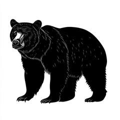 Majestic black bear silhouette.
