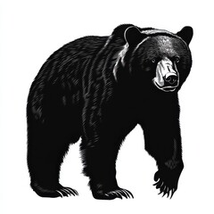 Fototapeta premium Majestic black bear illustration