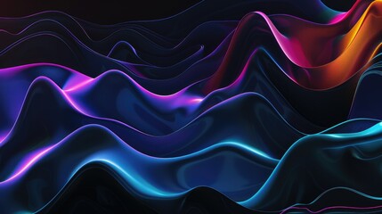 Obraz premium Abstract waves in vibrant colors create a dynamic and fluid visual experience.