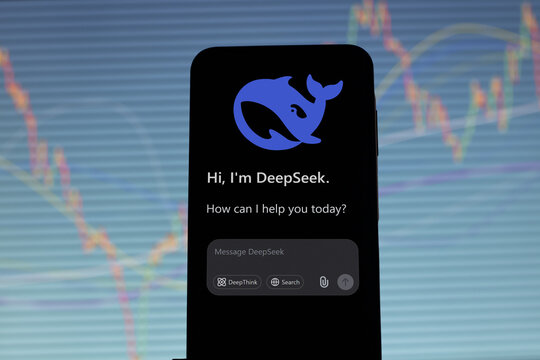 deepseek AI Chinese model chat, deep seek AI on a phone.