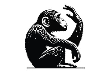 Intelligence in Shadow: Chimpanzee Silhouette