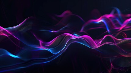 Obraz premium Abstract waves of light in vibrant colors create a dynamic and ethereal visual experience.