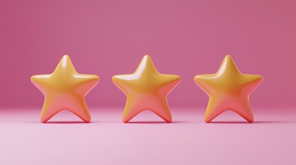 Obraz premium Sharp and detailed icon of 3D stars, one prominently featured.