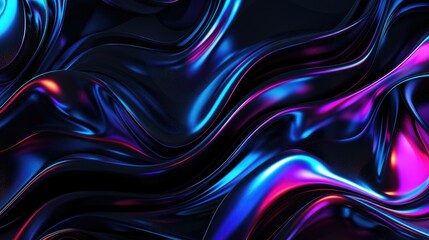 Obraz premium A vibrant, abstract background featuring flowing waves of blue and purple hues.