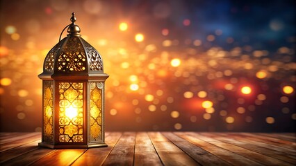 arabic lamp on the wall at night