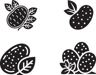 Silhouette of Potato isolated with white background