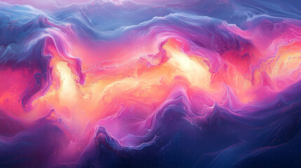 Obraz premium swirling dance of pink and blue in a fluid abstract biomorphic art piece
