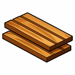 Isolated 2x4 wood boards isolated on transparent or white background. Stacked Wooden Planks Illustration: Natural Lumber Design.