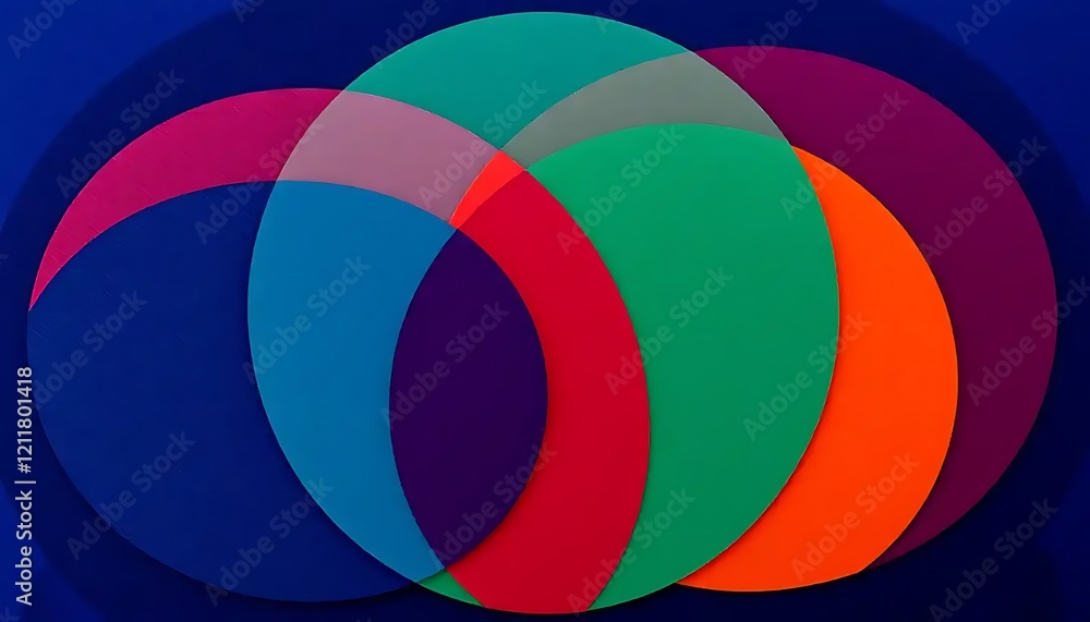 Aufkleber abstract colorful overlapping circles design