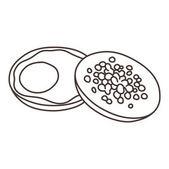 Surabi traditional Indonesian food topped with egg and oncom for breakfast