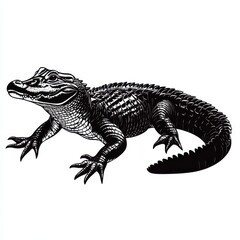Fototapeta premium Intricate Alligator Illustration