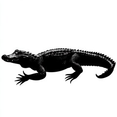 Fototapeta premium Silhouette of an alligator