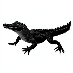Naklejka premium Silhouette of a powerful alligator