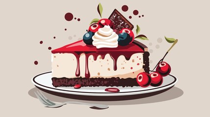 Delicious Berry Cheesecake with Whipped Cream