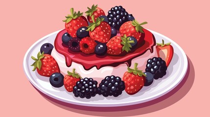 Gourmet Berry Dessert with Freshness and Indulgence