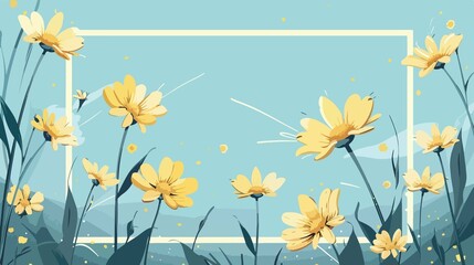 Vibrant Yellow Daisy Blossoms in a Fresh Spring Meadow