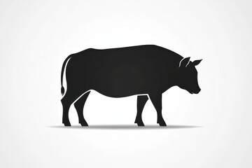 Silhouette of a Black Cow