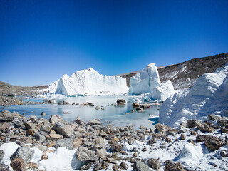Mount Shishapangma and Yebokangal Ri glacier in Tibet