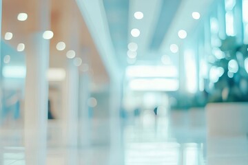 Blurred background of event exhibition show public hall, business trade concept, Generative AI