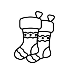 sock christmas outline style