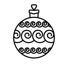 ball christmas outline style