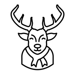 Naklejka premium rudolph avatar outline style