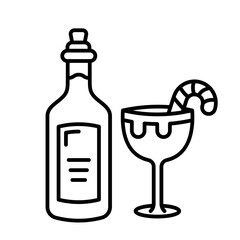 drink party outline style