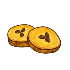 Fototapeta premium Delicious Javanese mud cake illustration. Lumpur cake.