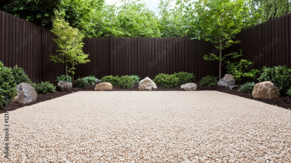 Poster peaceful and serene courtyard with minimal landscaping elements for tranquil spaces