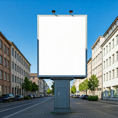 Großes Werbeplakat oder Wahlplakat mit Textfreiraum in urbaner Umgebung