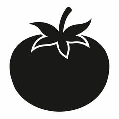 Minimalist Black Silhouette of Tomato – Vector Art