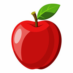 red apple isolated on white