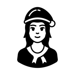 woman avatar christmas solid style