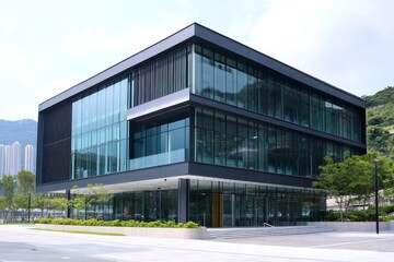 Obraz premium modern office building in hong kong china, Generative AI