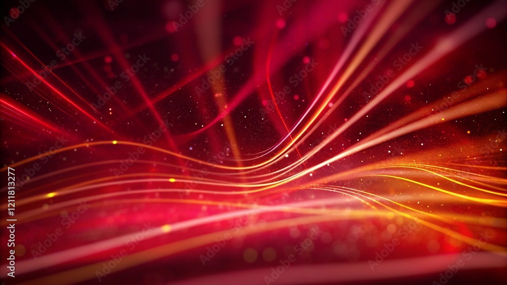 Poster abstract luxury red background with wave and particle. modern abstract banner for elegant presentati